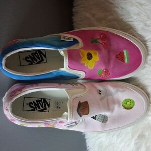 Vans Classic Slip-On Hand Painted Shoe Fruit Art Size 8